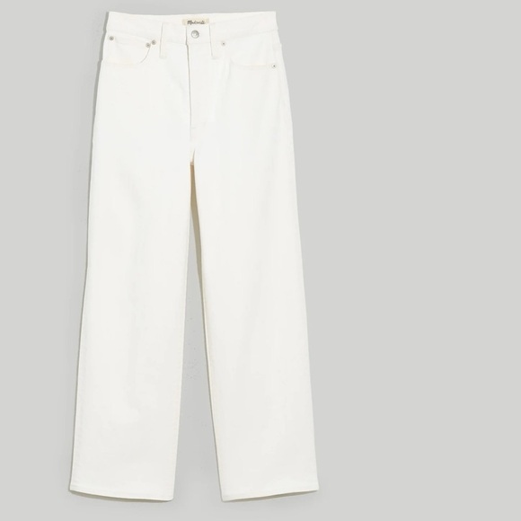 New Madewell The Perfect Vintage Wide Leg Crop Jean Tile White - Picture 2 of 11